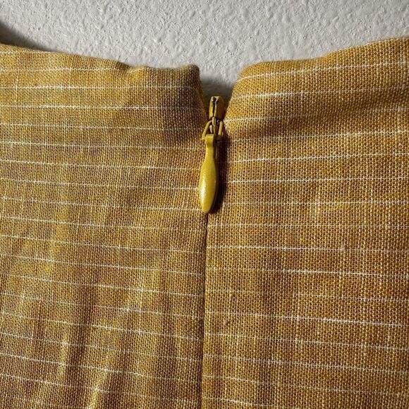Cremieux Womens Yellow Gold Linen Blend Short Sleeve Summer Dress Size 2 - Picture 5 of 13